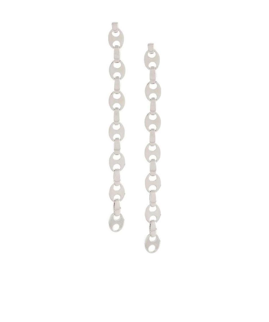 Rabanne Nano Silver-tone Earrings In White