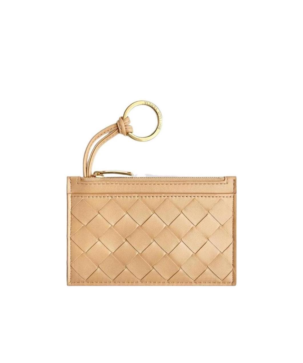 Bottega Veneta Intrecciato Key Pouch In Nude