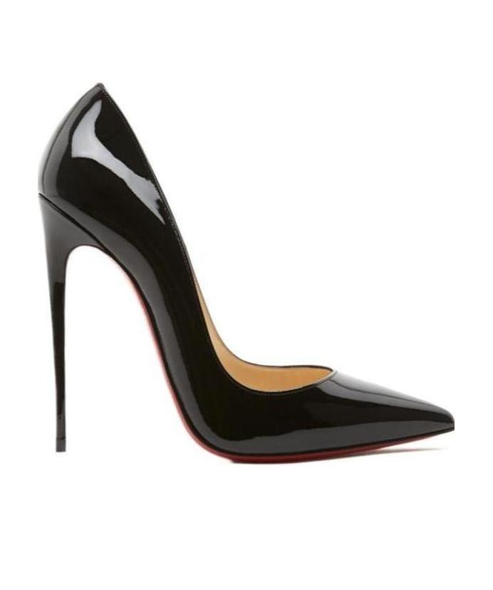 CHRISTIAN LOUBOUTIN BLACK SO KATE 120 PATENT LEATHER PUMPS 