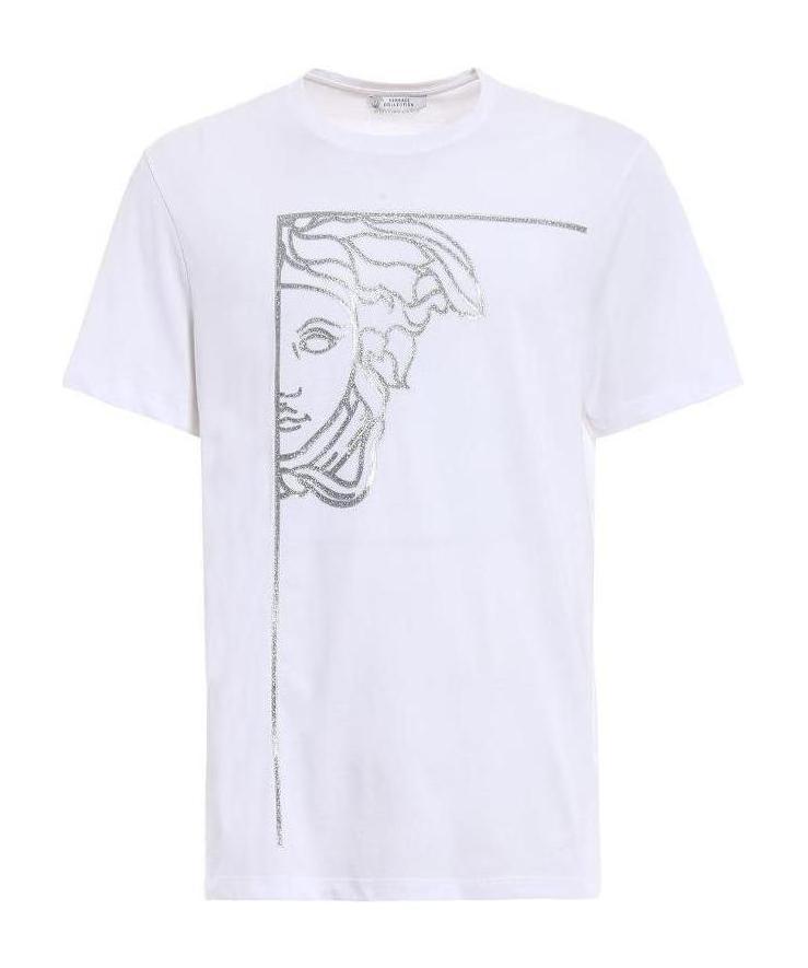 Versace Logo Printed T-shirt In White