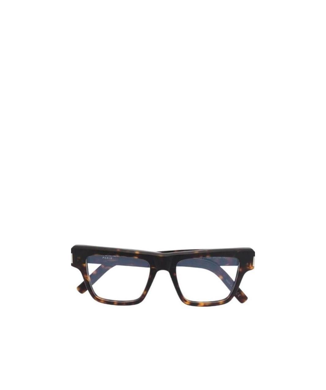 Saint Laurent Square Frame Tortoise Glasses In Black