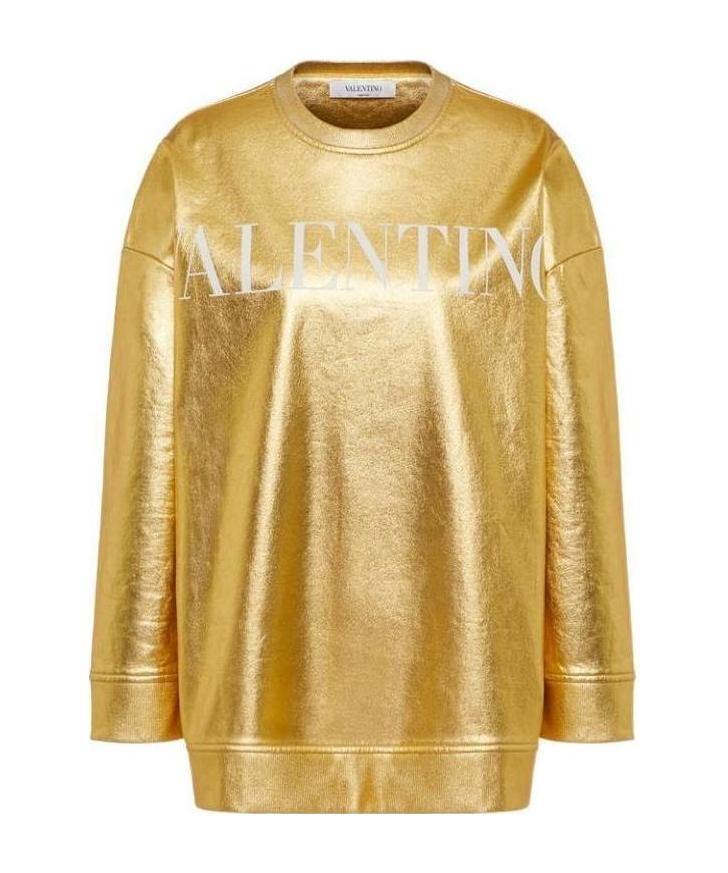Valentino Printed Sweater In Nude