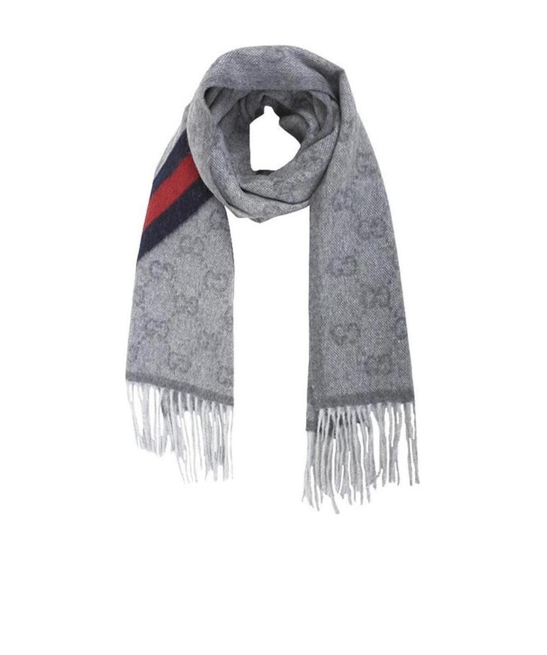 Gucci Double G Double-sided Knitted Scarf In Gray