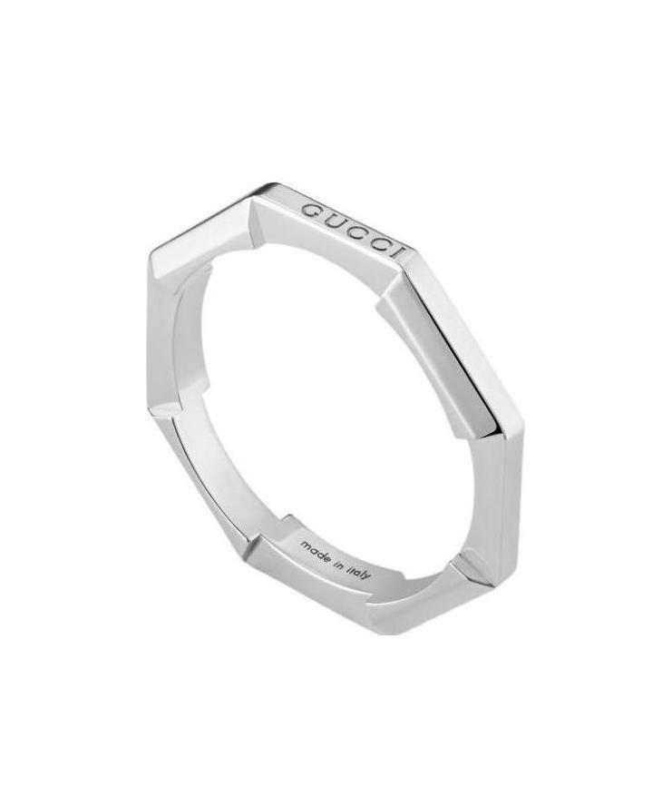 Gucci Link To Love 18k Mirrored Ring In White