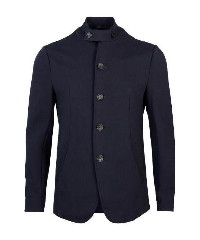 Armani Collezioni Logo Casual Jacket In Black
