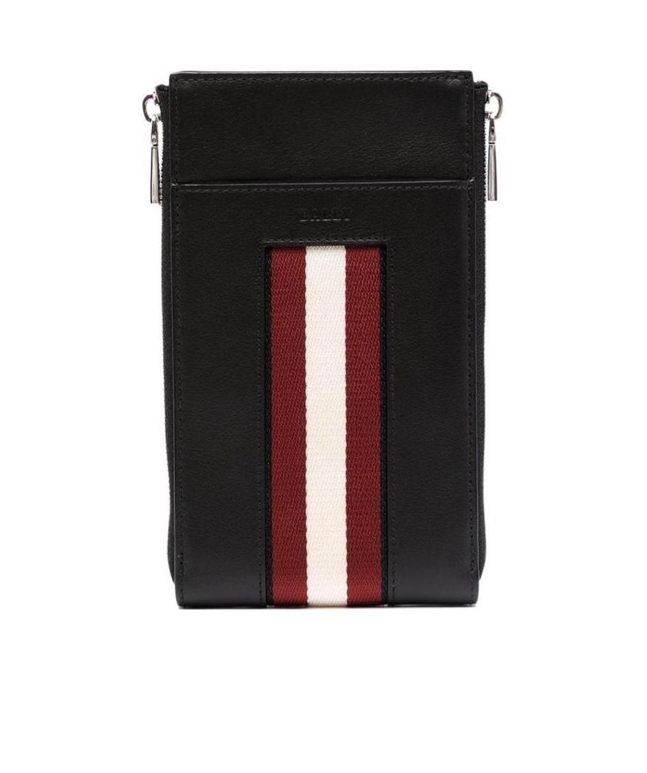BALLY LOGO-STRIPE LEATHER PHONE CASE