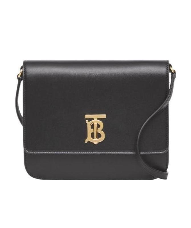 Burberry Mini Tb Clutch Bag In Black