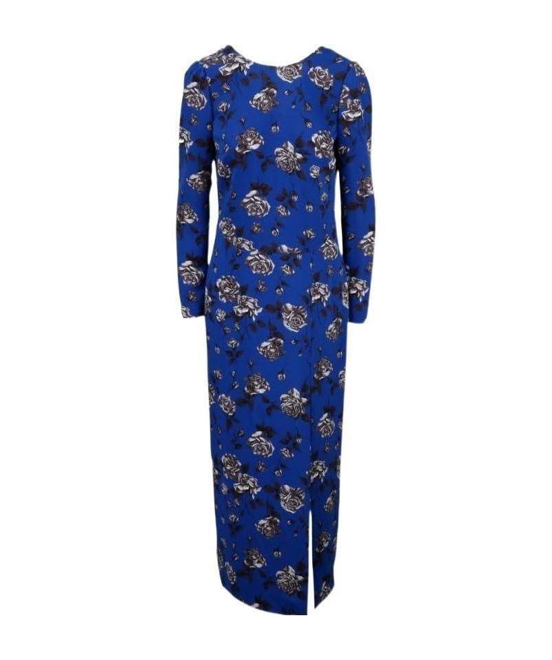 Red Valentino Printed Long-sleeved Dress In Blue