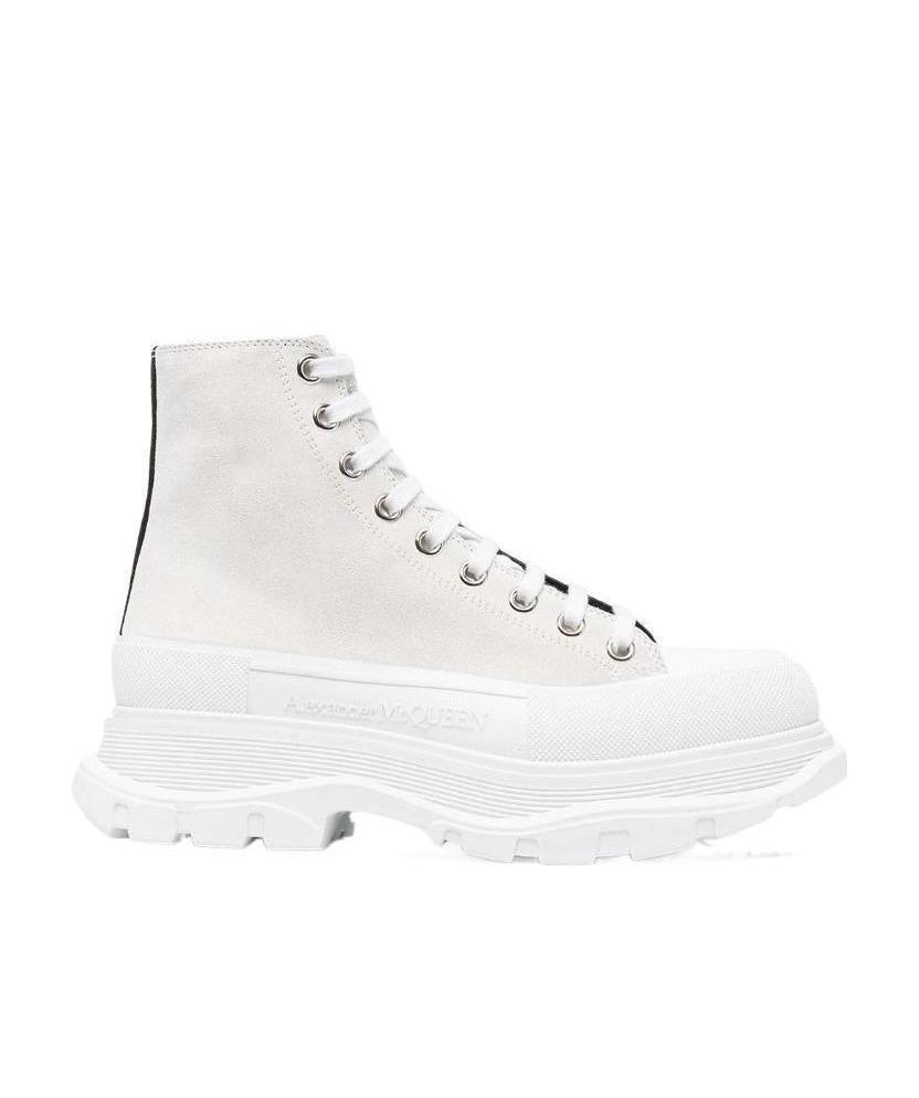 Alexander Mcqueen Tread Slick High Top Sneaker In White