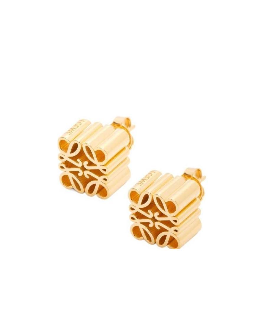 Loewe Anagram Cube Stud Earrings In Yellow