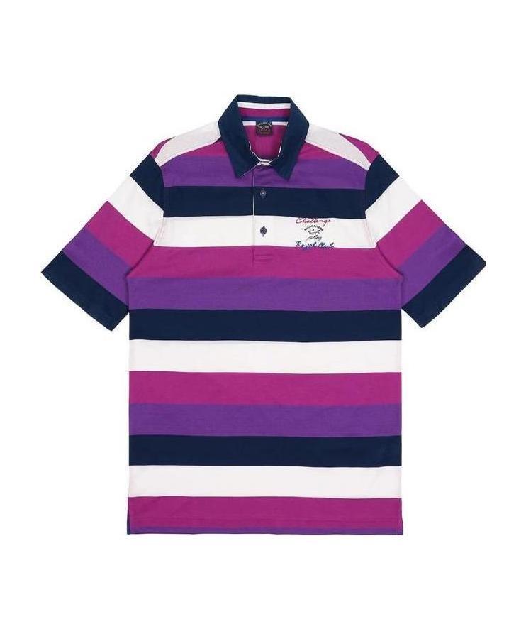 Paul & Shark Striped Polo Shirt In Blue