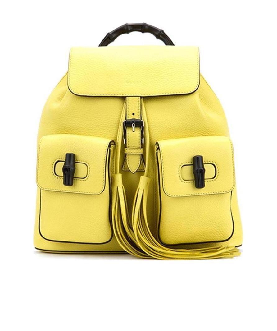 Gucci Grain Logo Backpack In Yellow