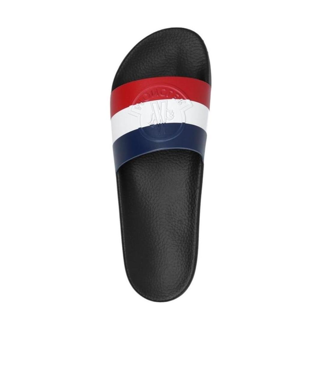 Shop Moncler Basile Tricolore Pool Slides In Black