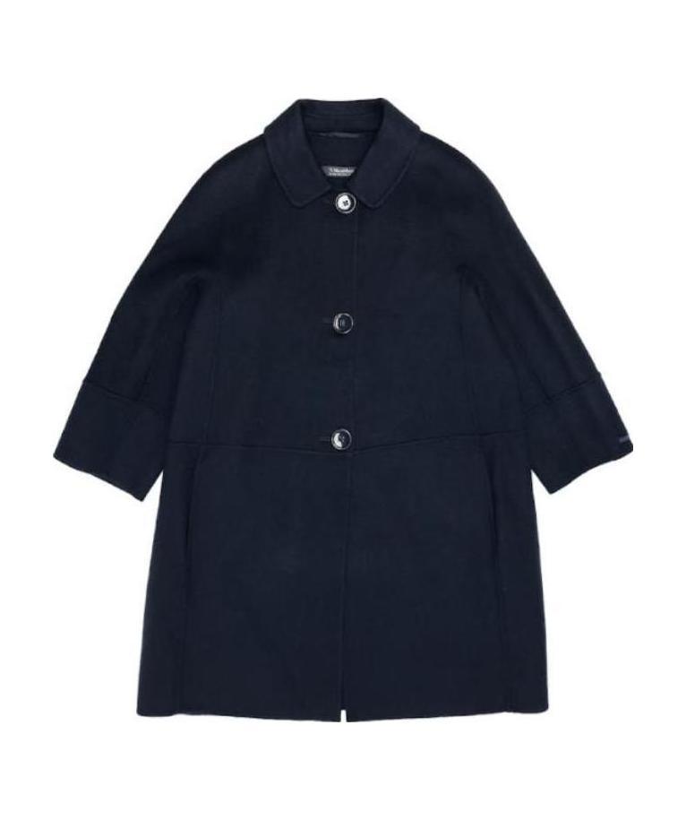 Max Mara Lapel Coat In Black