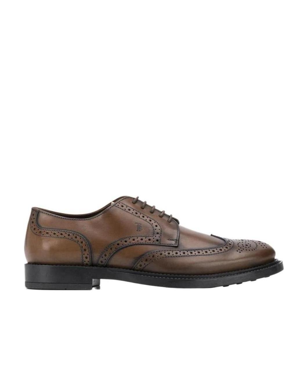 Tod's Lace-up Leather Wing Tips In Black