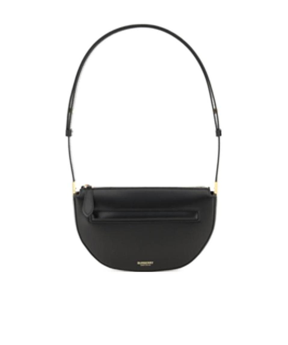 Burberry Medium Leather Olympia Shoulder Bag In Black