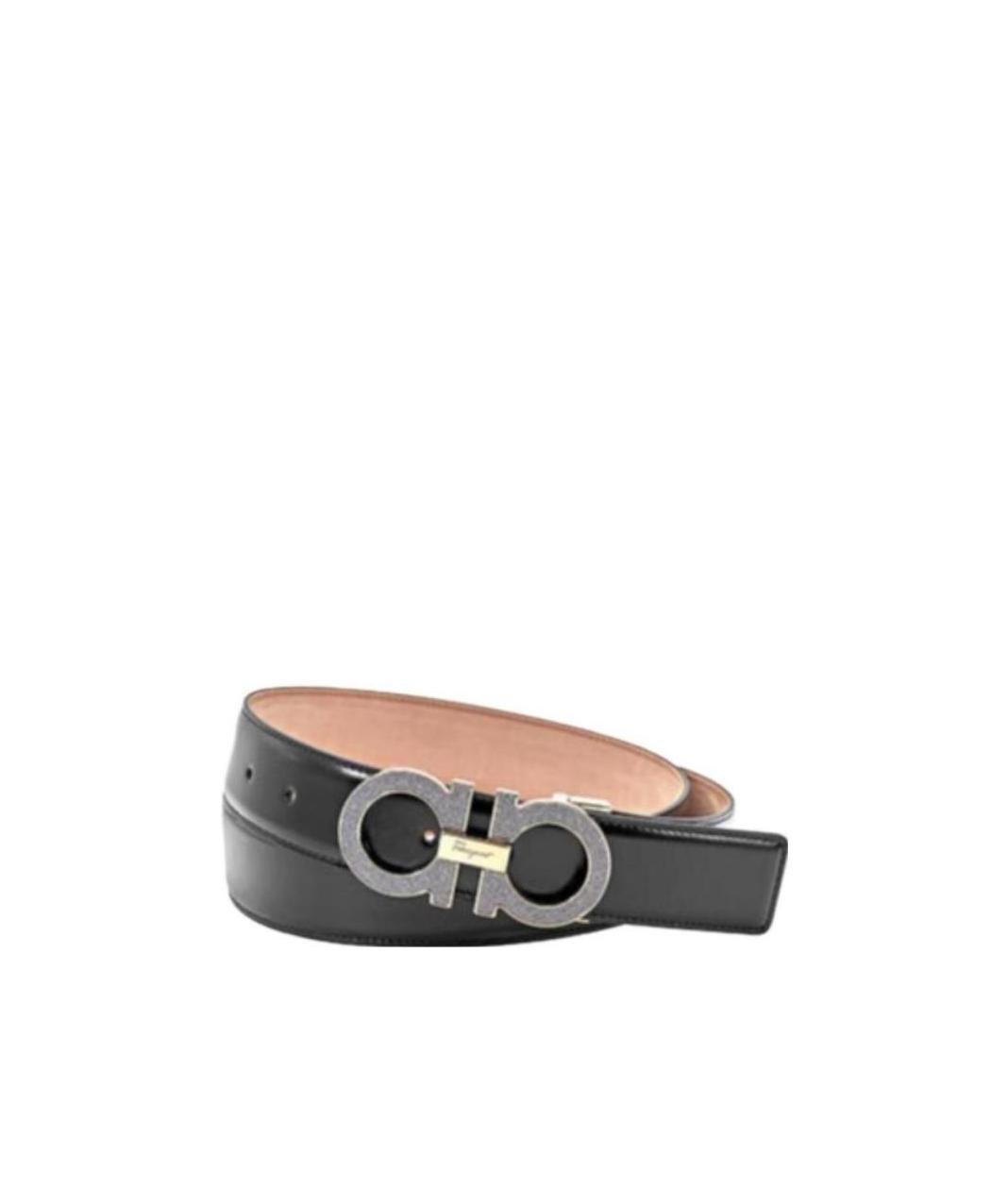 Ferragamo Black Adjustable Gancini Belt In Black