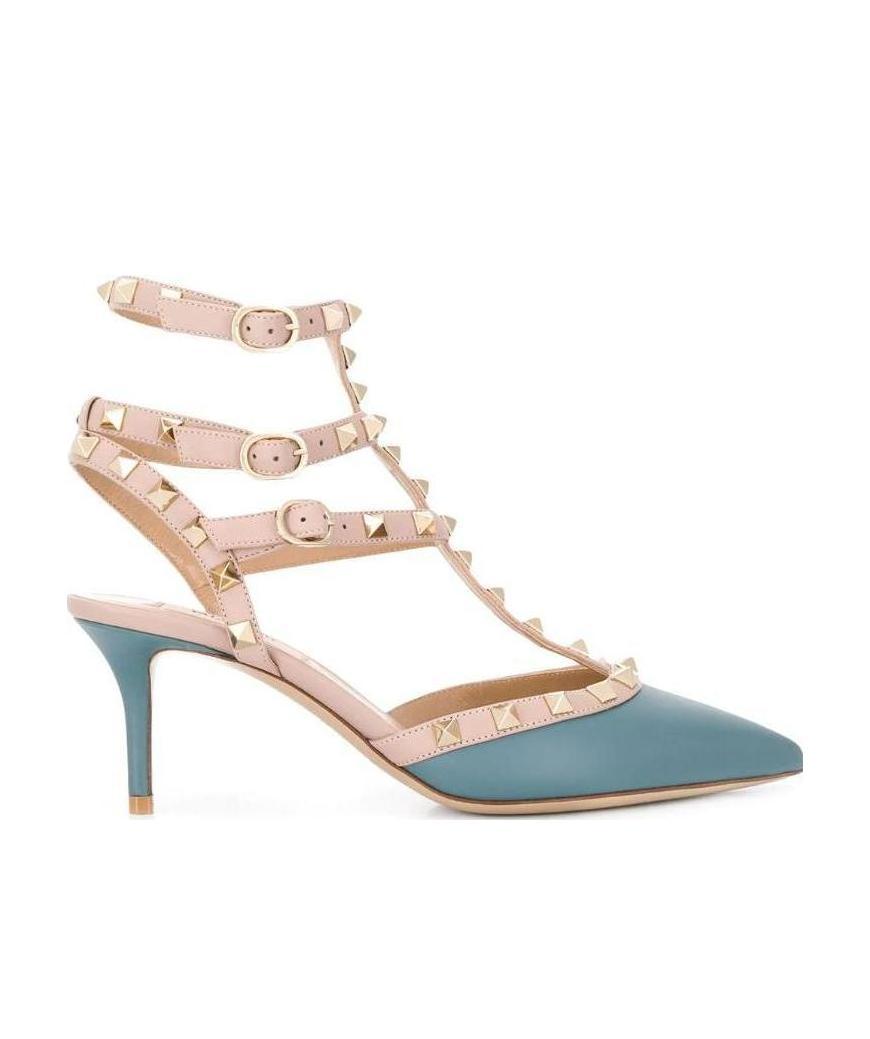 Valentino Rivet Cage High Heels In Multicolor