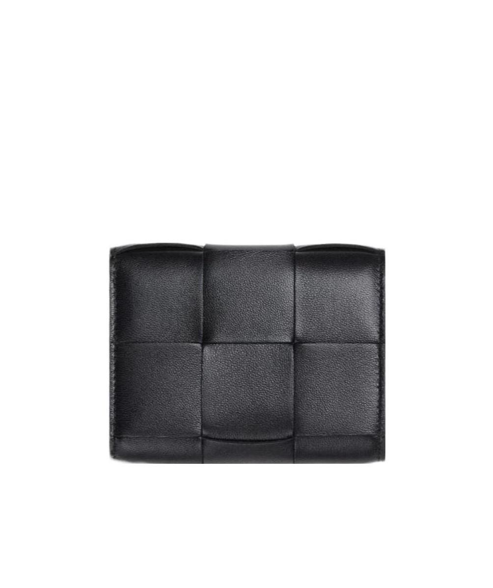Bottega Veneta Intrecciato Tri-fold Mini Wallet In Black