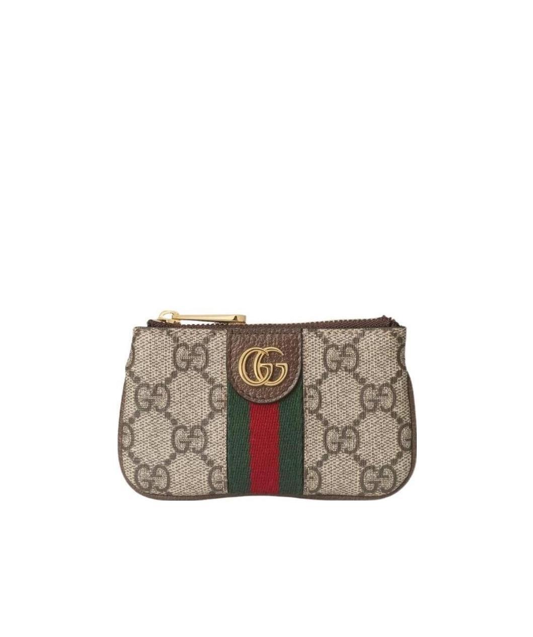 Gucci Gg-canvas Logo-plaque Purse In Brown
