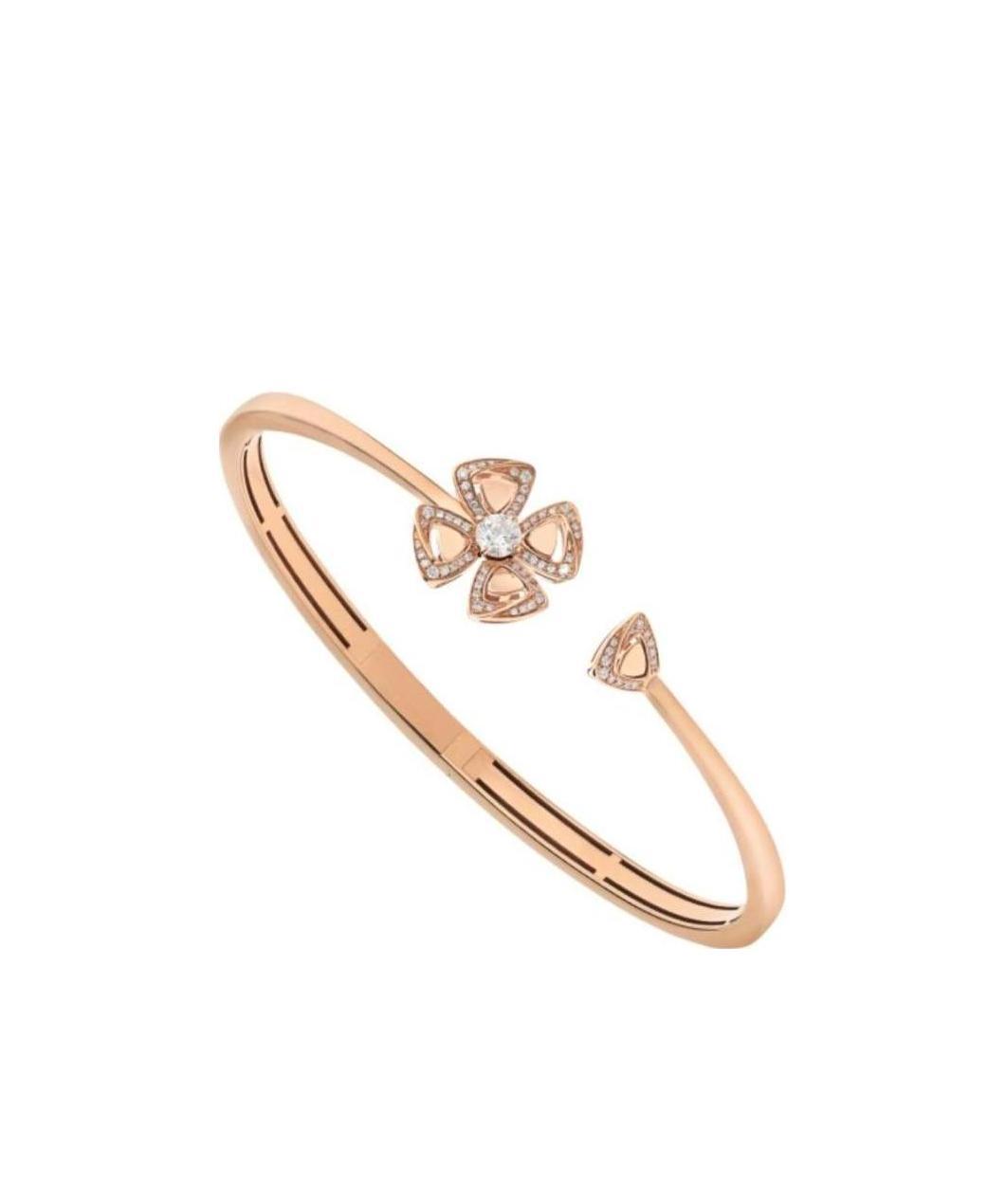 Bvlgari Fiorever 18ct Rose-gold And Diamond Bracelet In Yellow