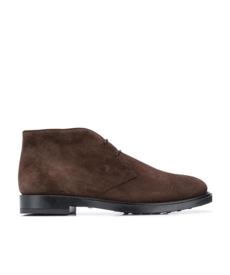 Tod's Suede Leather Ankle Boot Shoes In Brown