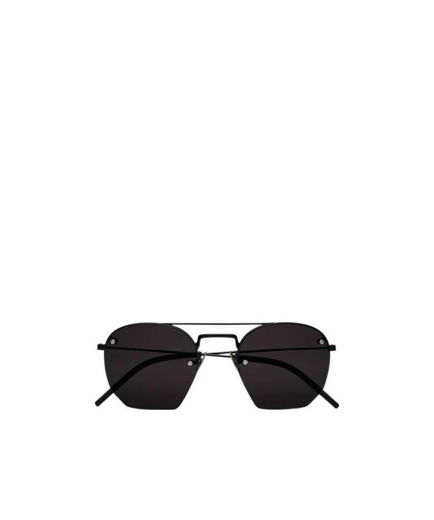 Saint Laurent Sl422 Aviator-frame Sunglasses In Black