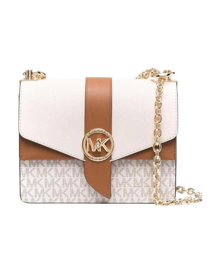 Michael Michael Kors Greenwich Shoulder Bag In White