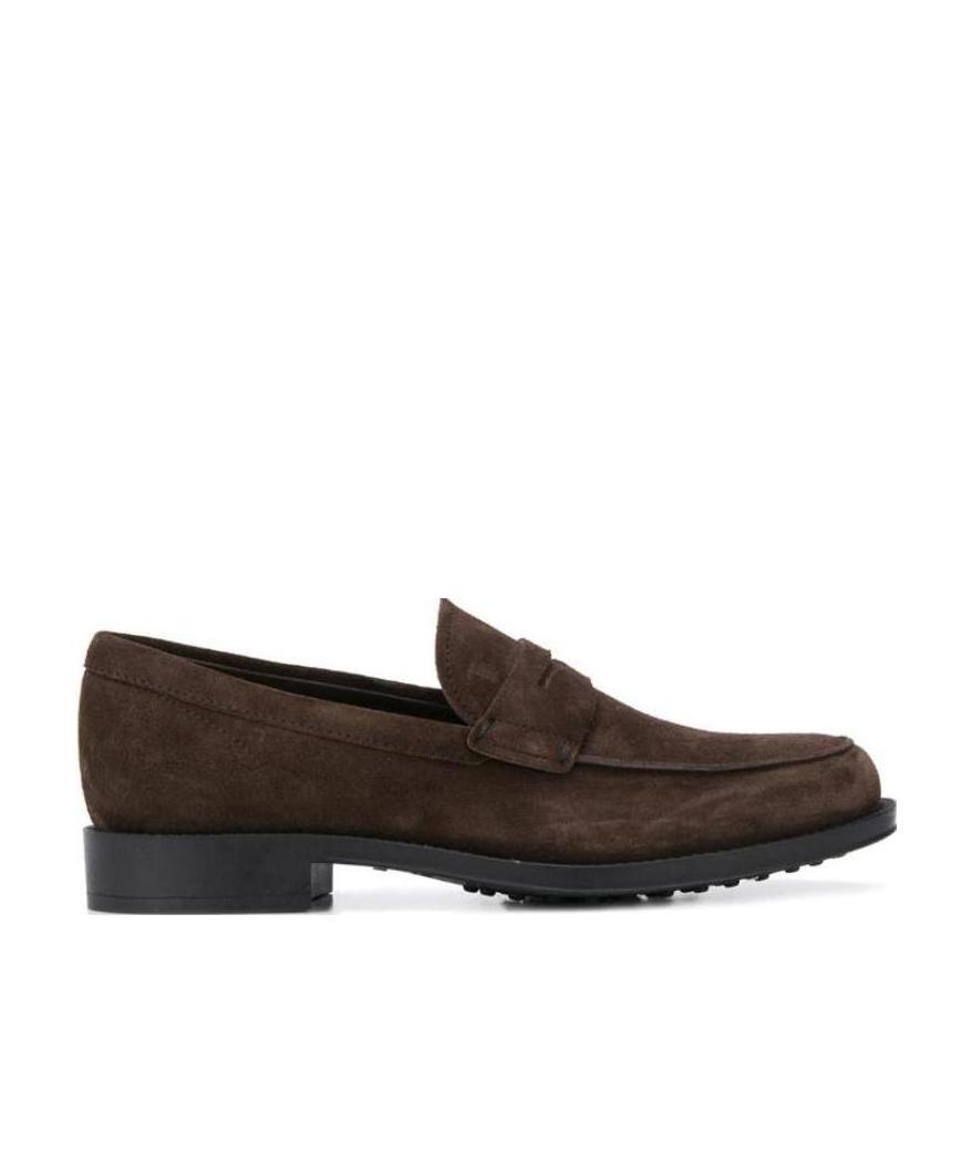 Tod's Leather Loafer Shoes In Brown