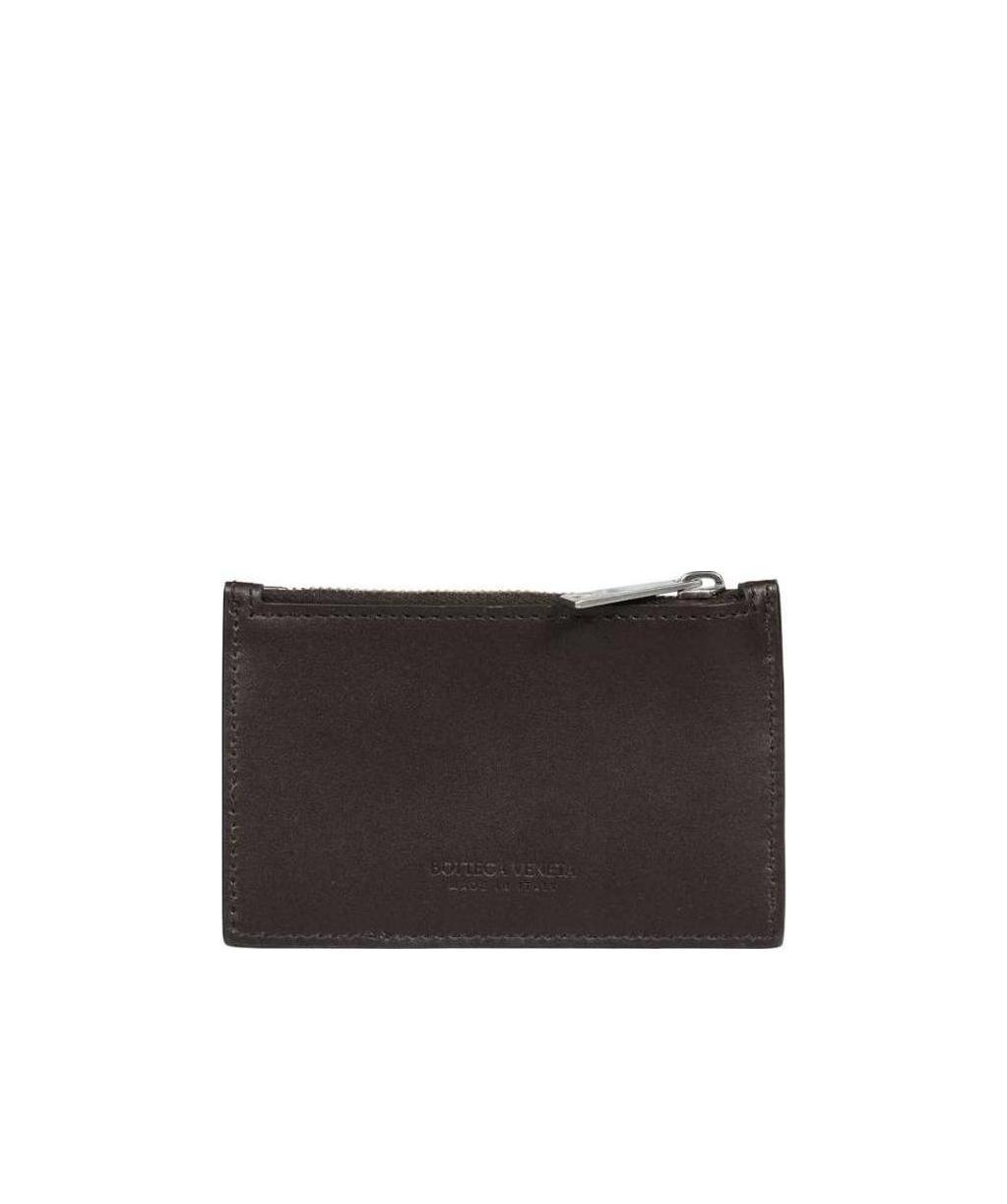 Bottega Veneta Intrecciato Two-tone Cardholder In Black