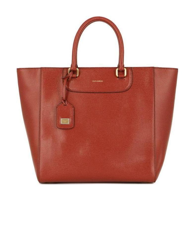 Dolce & Gabbana Logo Details Handbag In Brown