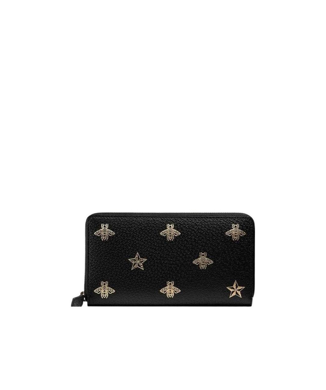 Gucci Bee Star Pattern Wallet In Black