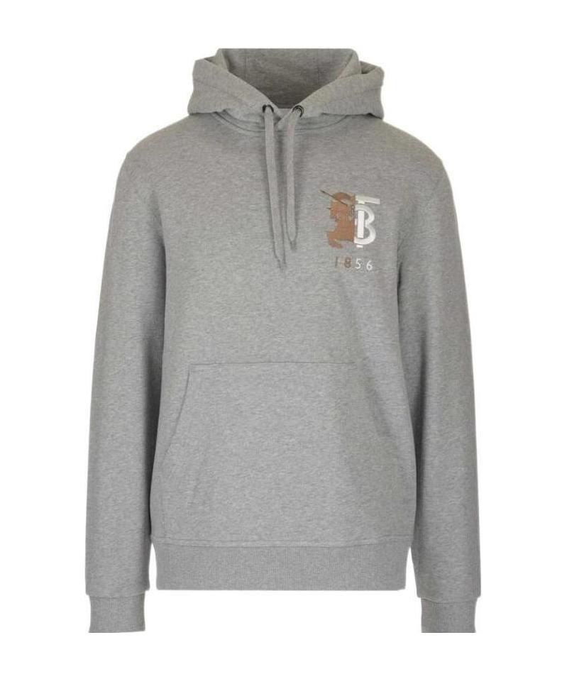 Burberry Hooded Drawstring Sweater In Gray