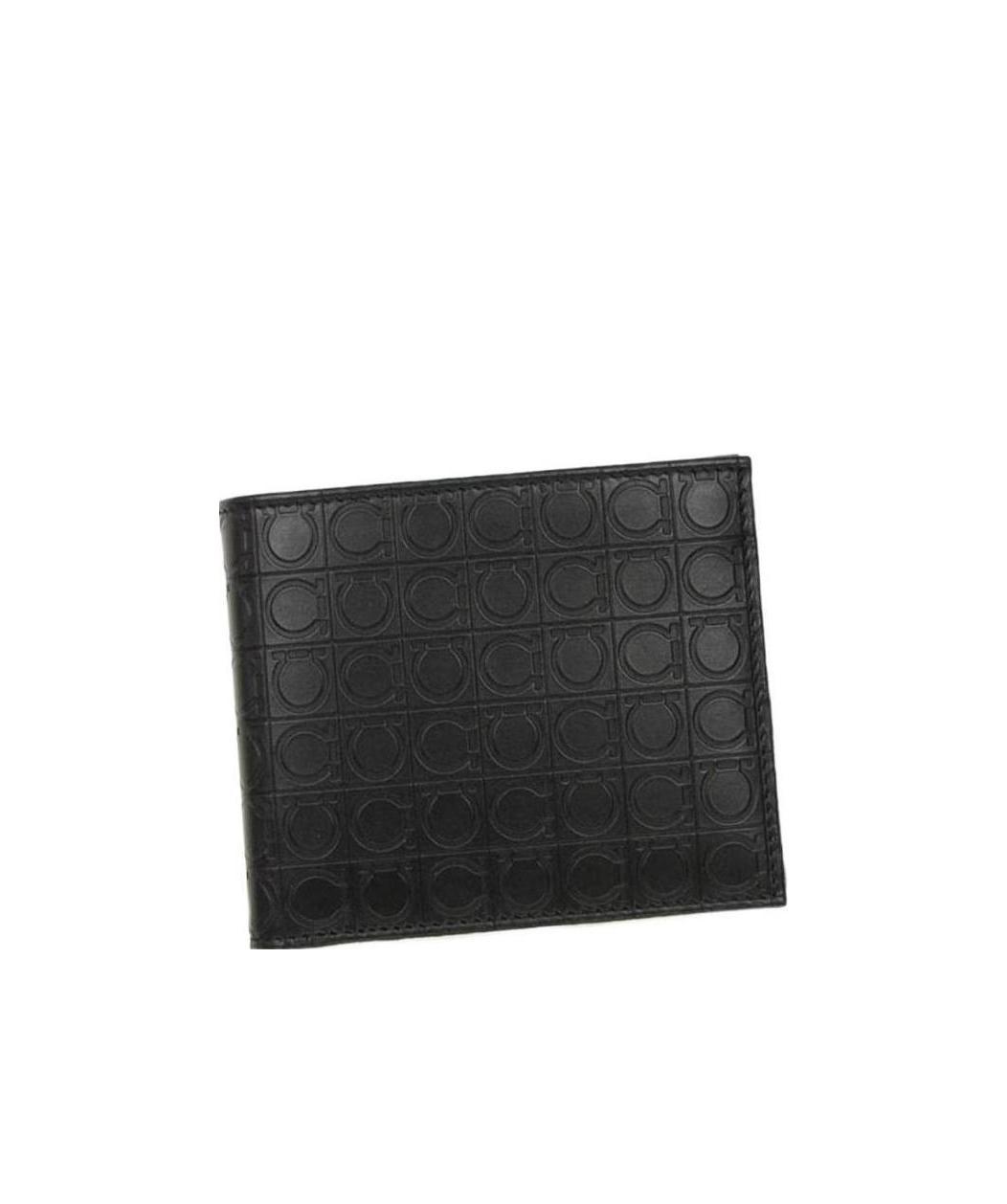 Ferragamo Logo Details Wallet In Black