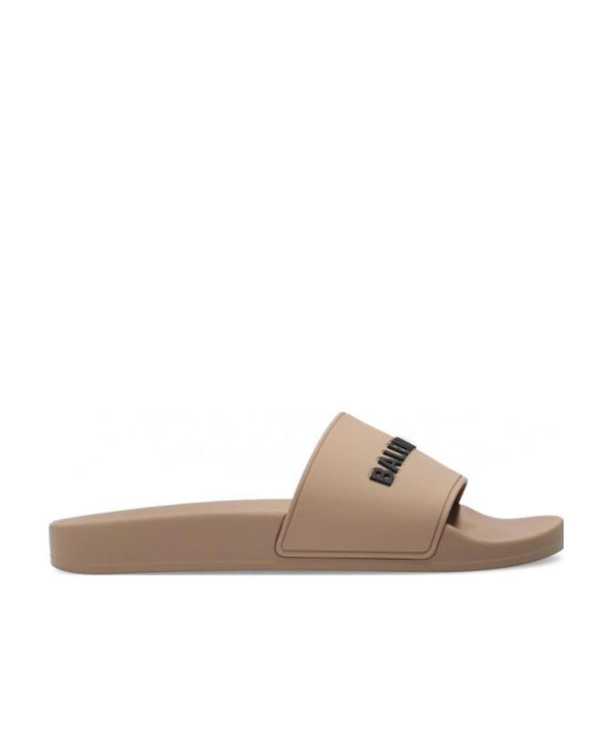 Balenciaga Logo Slide In Brown