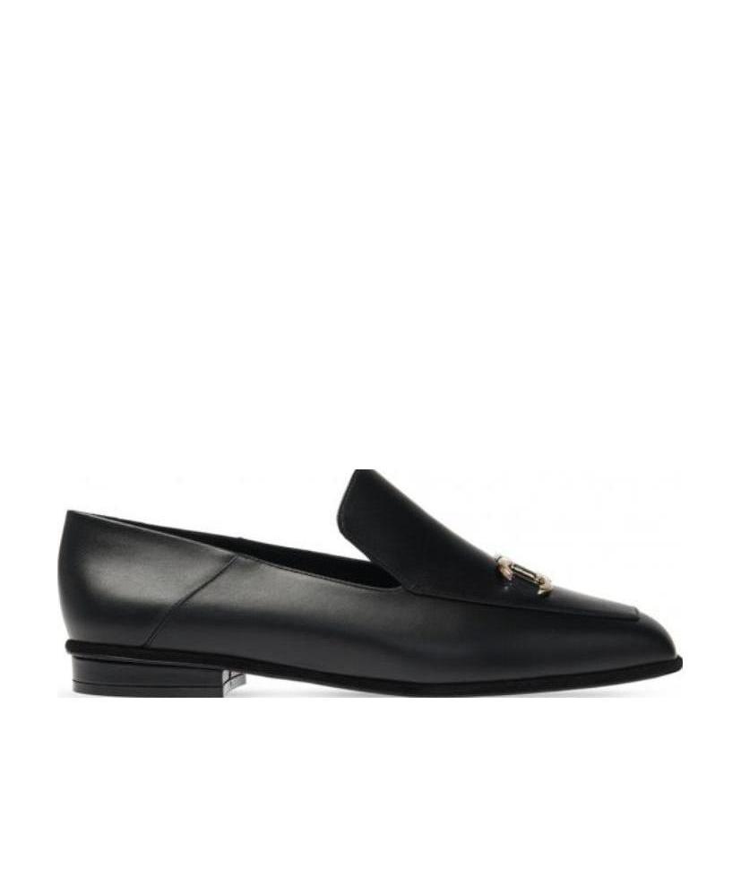 Ferragamo Gancini Moccasin Love Shoes In Black