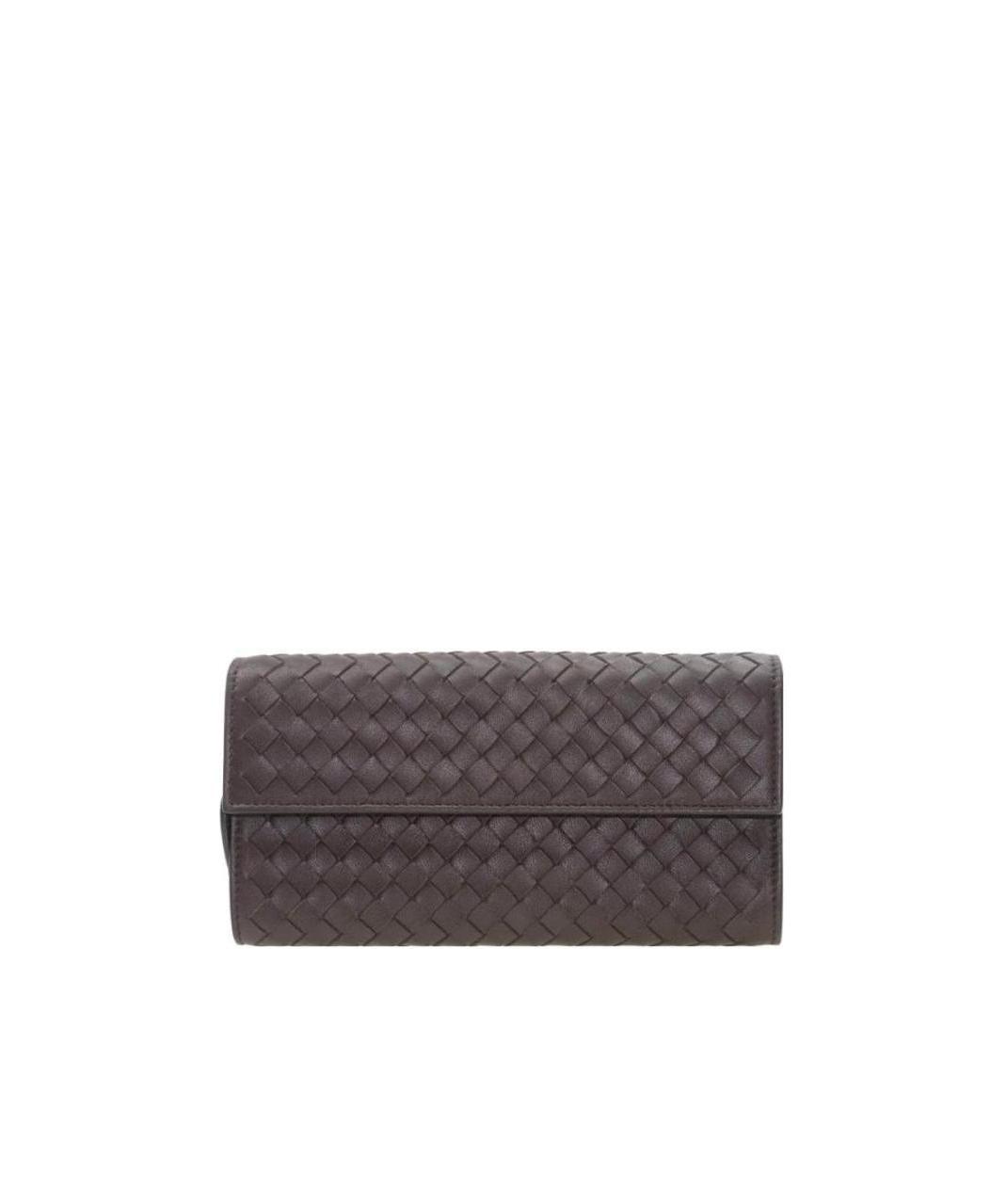 Bottega Veneta Weave A Logo Wallet In Brown
