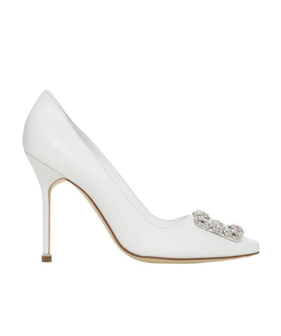 Manolo Blahnik Logo Pointed High Heels