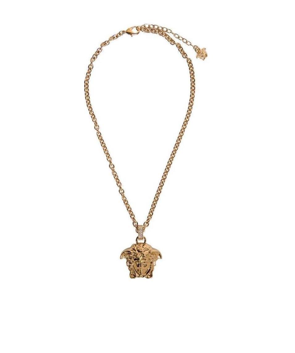 Versace Medusa Pendant Necklace In Yellow