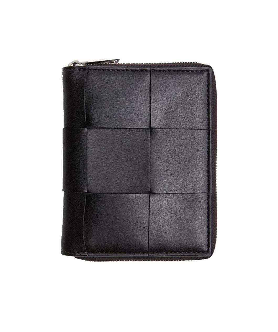 Bottega Veneta Intrecciato Zipped Wallet In Black