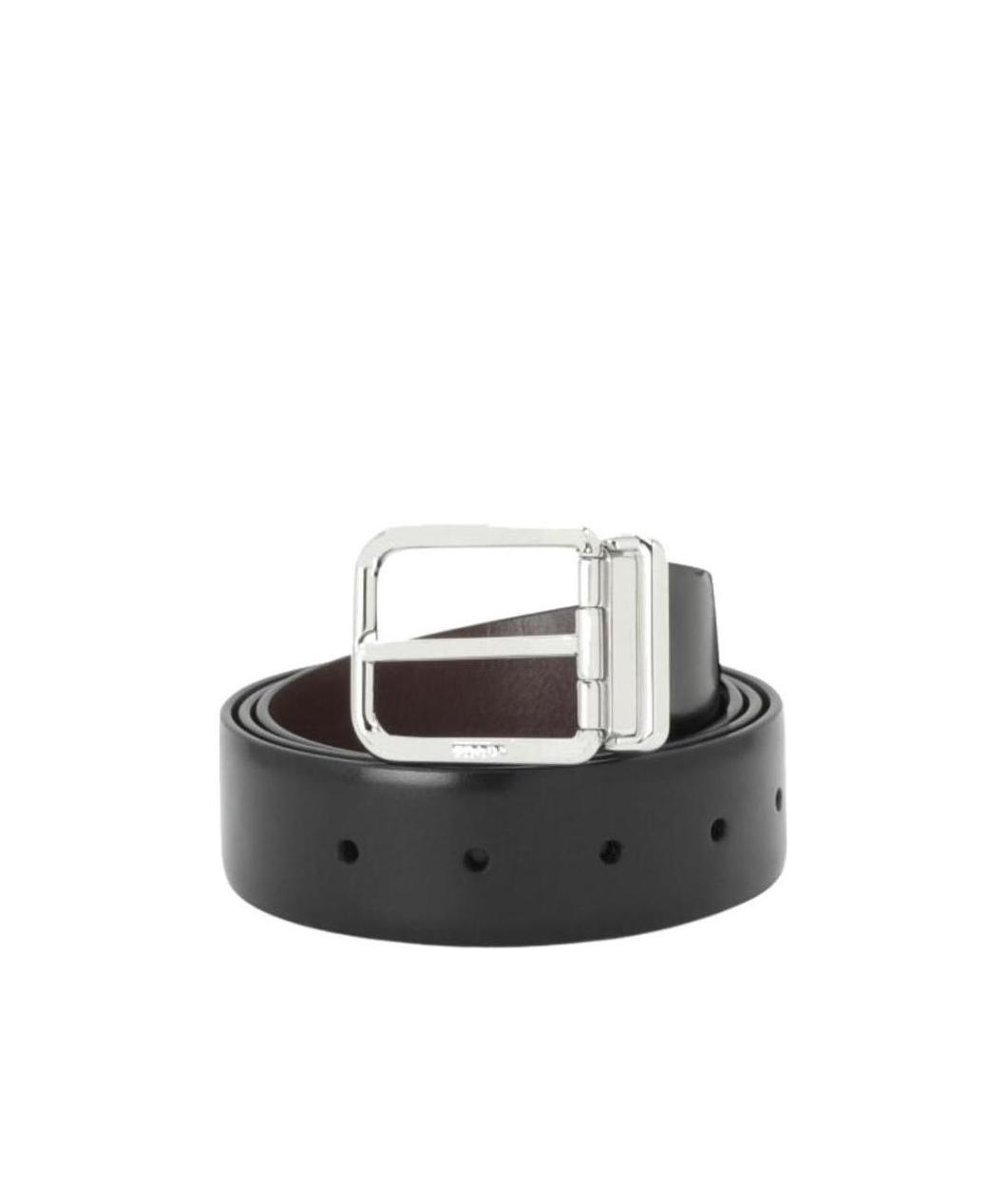 Prada Leather Buckle Belt In Black