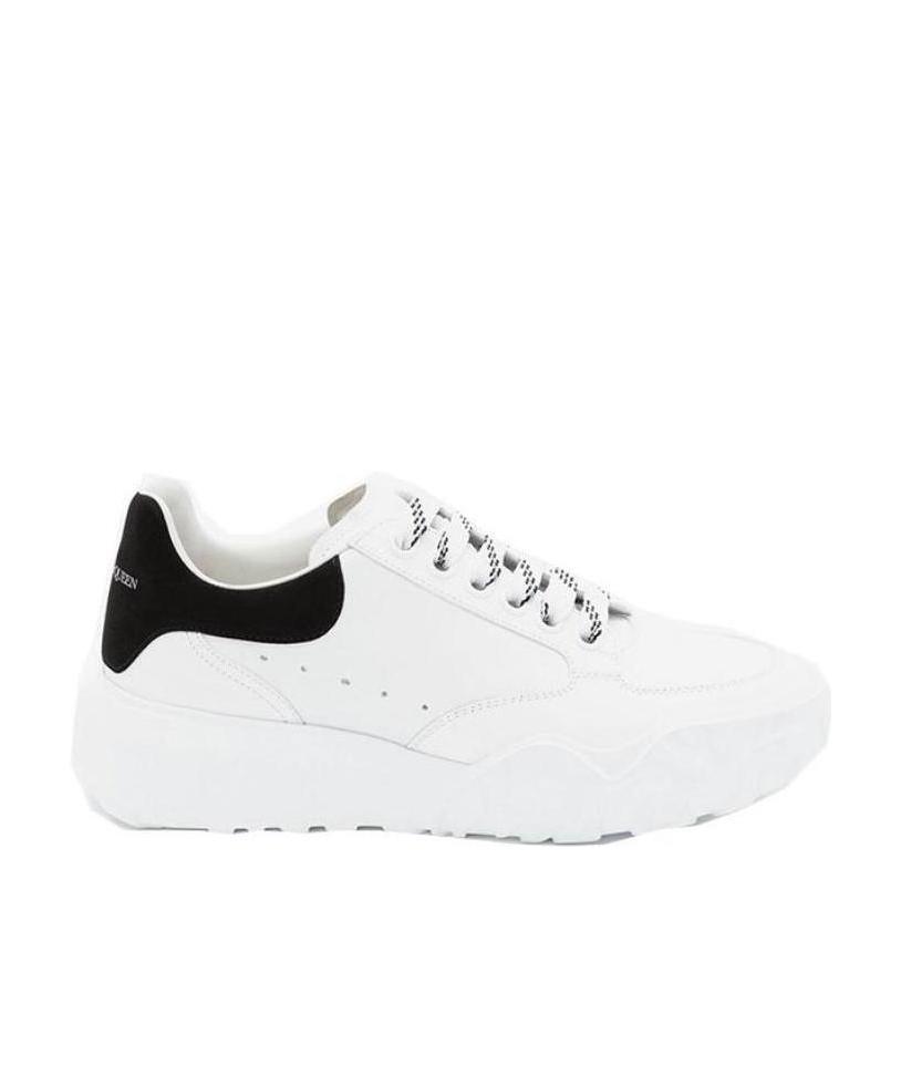 Alexander Mcqueen White And Black Runner Oversized Sneakers In White