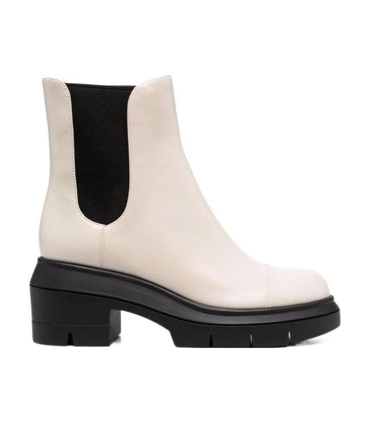 Stuart Weitzman Norah Elasticated Side-panel Boots In Nude