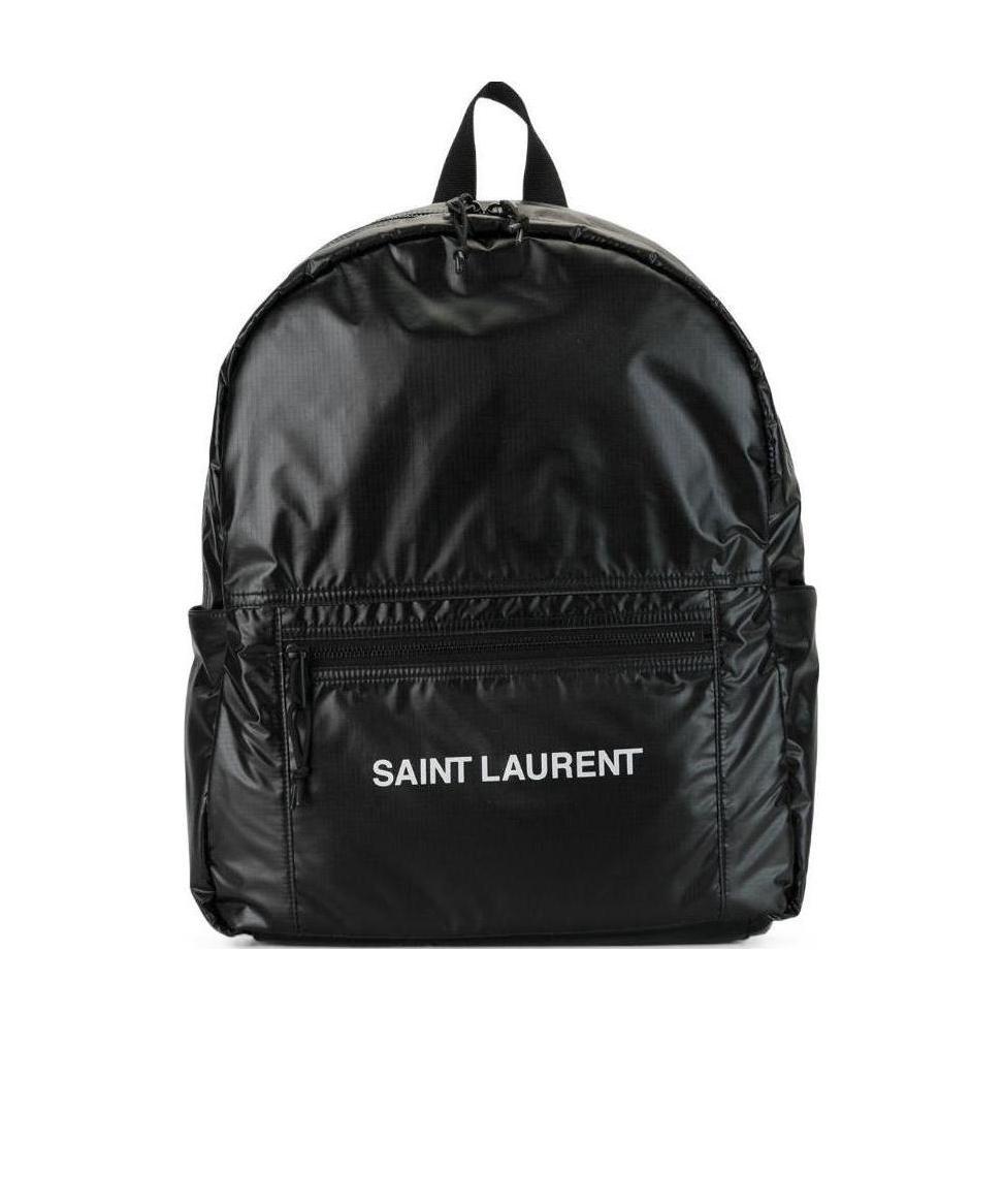 Saint Laurent Nuxx Ripstop Logo-print Backpack In Black