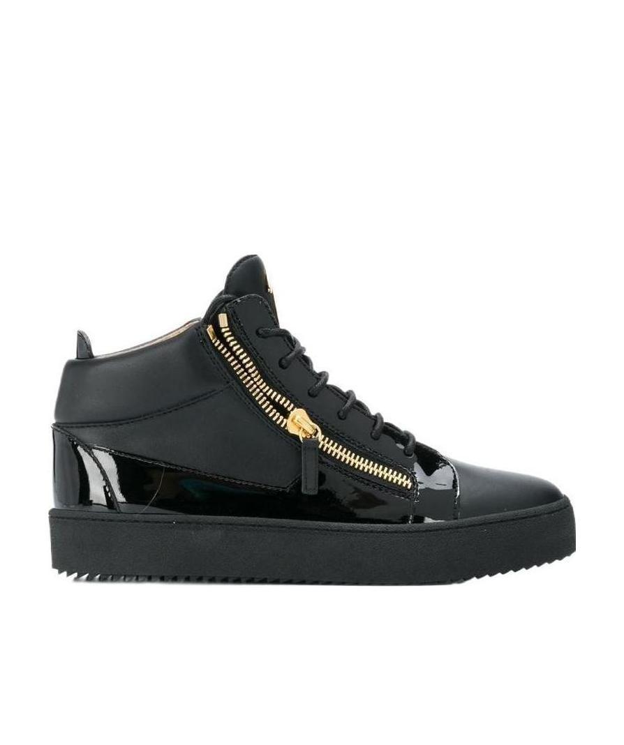 Shop Giuseppe Zanotti Black Lace-up Casual Sneakers
