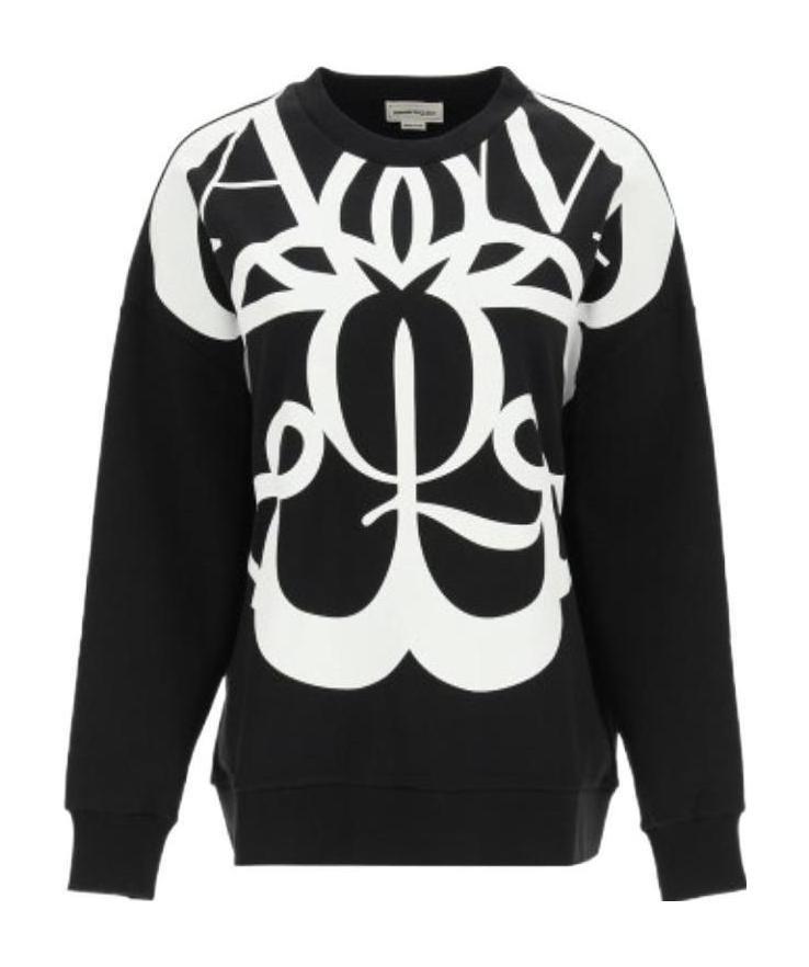 Alexander Mcqueen Exploded Seal Logo-print Sweatshirt In Black