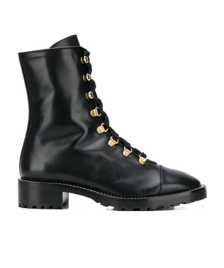 Stuart Weitzman Kolbie Lace-up Boots In Black