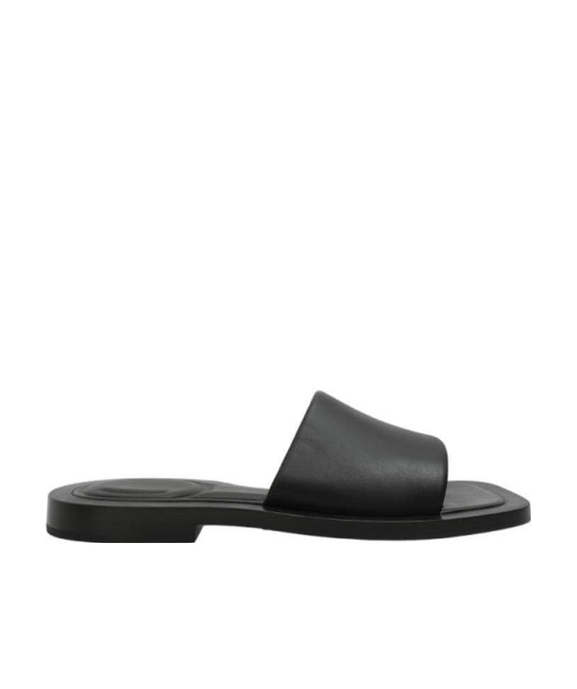 Balenciaga Logo Flip-flops In Black