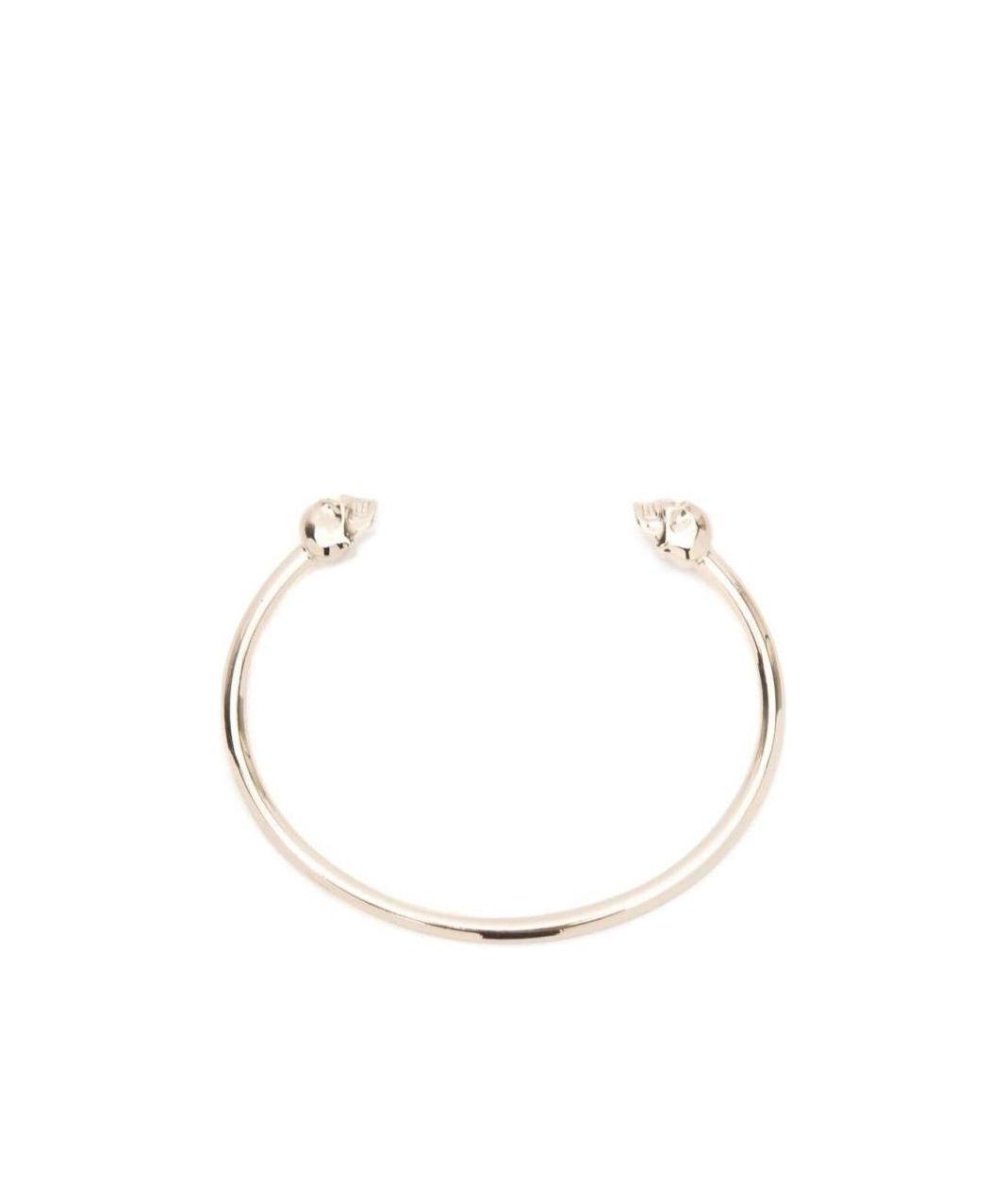 Alexander Mcqueen Twin Skull Bracelet In Yellow