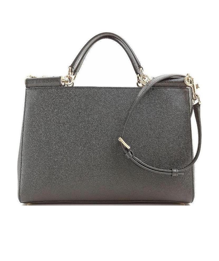 Dolce & Gabbana Logo Details Handbag In Black